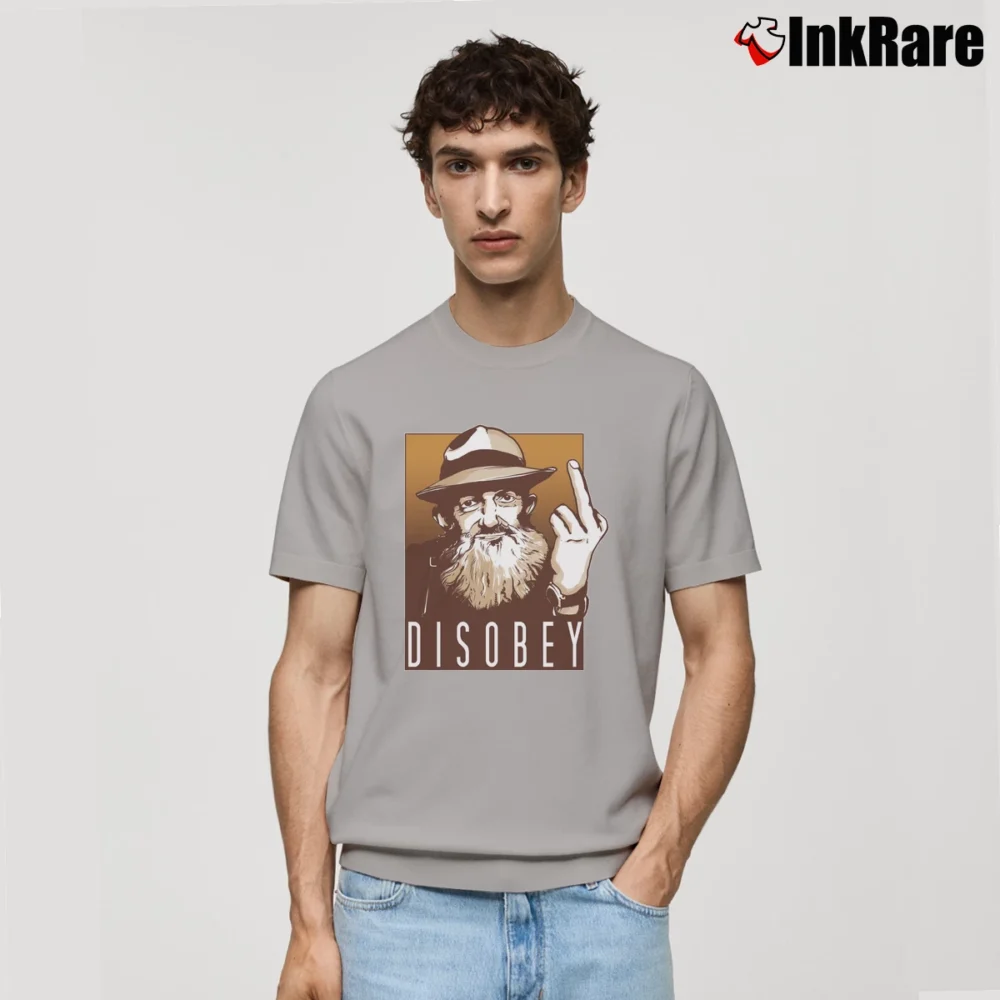 Men’s Popcorn Sutton Disobey Graphic Classic T-Shirt in sport grey | Soft, Breathable Everyday Wear