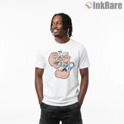 Popeye Anchor Tattoo Sailor Ink Shirt on white short sleeve shirt for men graphic tee