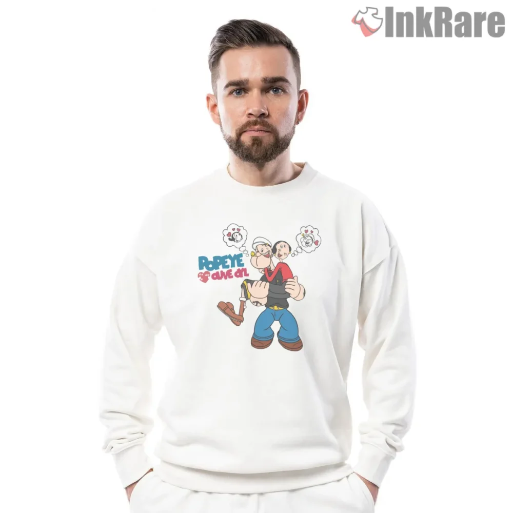 Popeye And Olive Happily Ever After Love Shirt on graphic shirt for men graphic tee