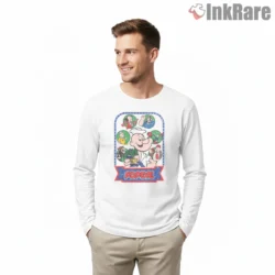 Popeye Classic Arcade Game Poster Shirt on white long sleeve shirt for men graphic tee