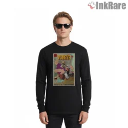 Popeye Fightin Pals Comic Cover Shirt on black long sleeve shirt for men graphic tee