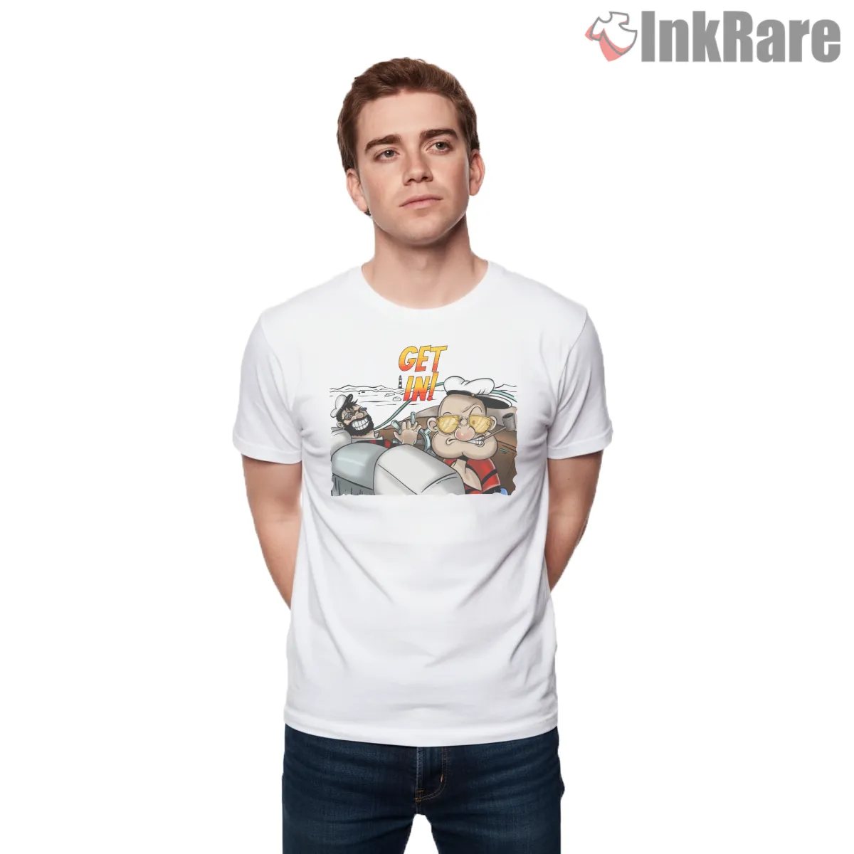 Popeye Get In Fear And Loathing In Sweethaven Shirt on white short sleeve shirt for men graphic tee