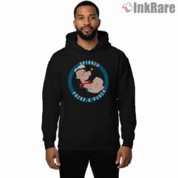 Popeye Spinach Packs A Punch Shirt on black hoodie for men graphic tee