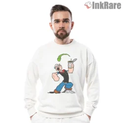 Popeye Spinach Power Up Cartoon Shirt on graphic shirt for men graphic tee