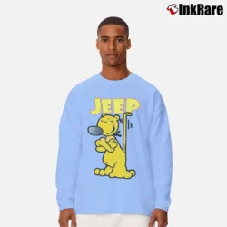 Men’s Popeye The Sailor Man Jeep Comic Long-Sleeve Shirt in light blue | Sleek, Lightweight, Year-Round Wear