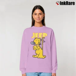 Women’s Popeye The Sailor Man Jeep Comic Relaxed Sweatshirt in light pink | Soft, Laid-Back Vibe