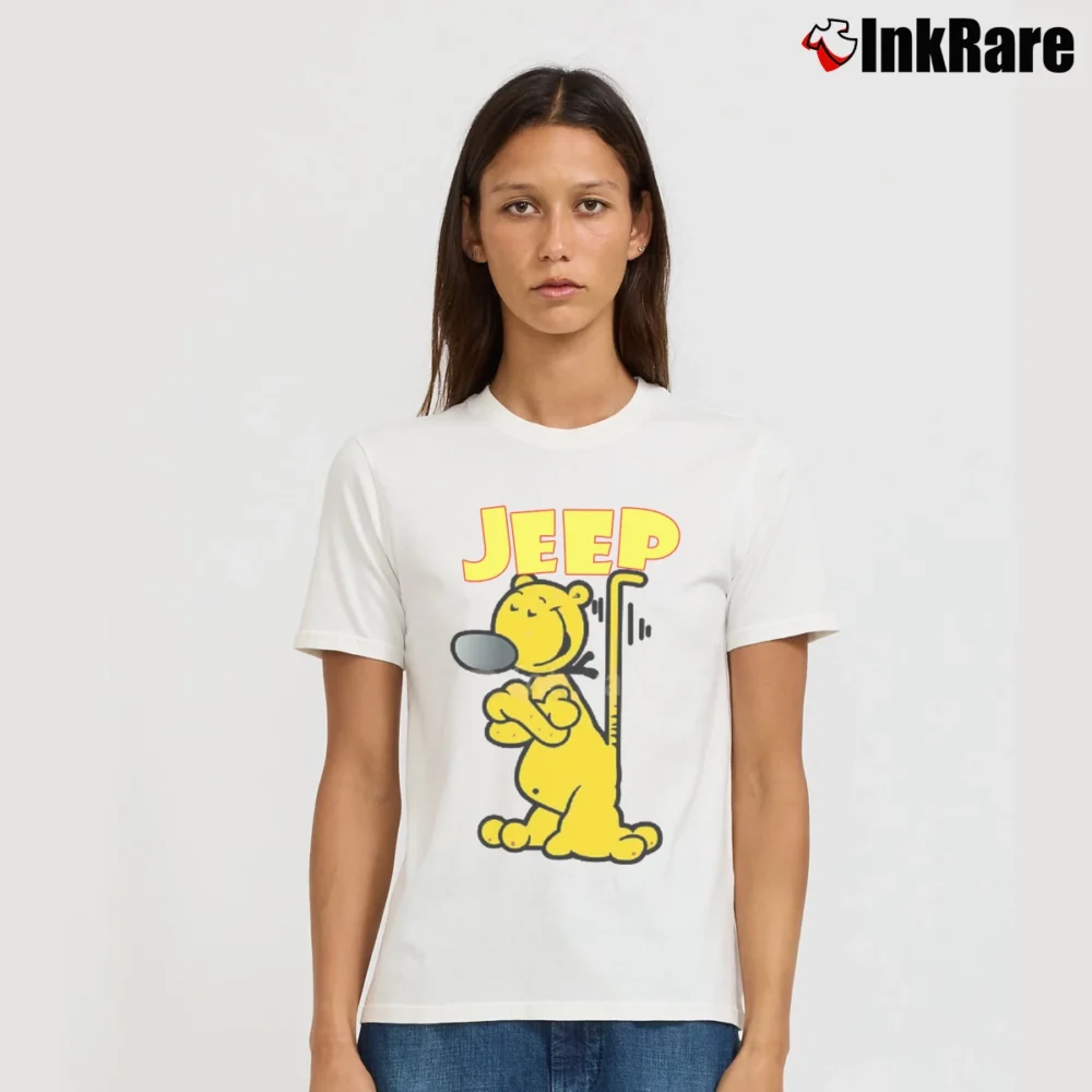 Women’s Popeye The Sailor Man Jeep Comic Signature T-Shirt in white | Soft, Flattering Fit