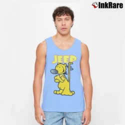Men’s Popeye The Sailor Man Jeep Comic Tank Top in light blue | Breathable, Active-Friendly Design