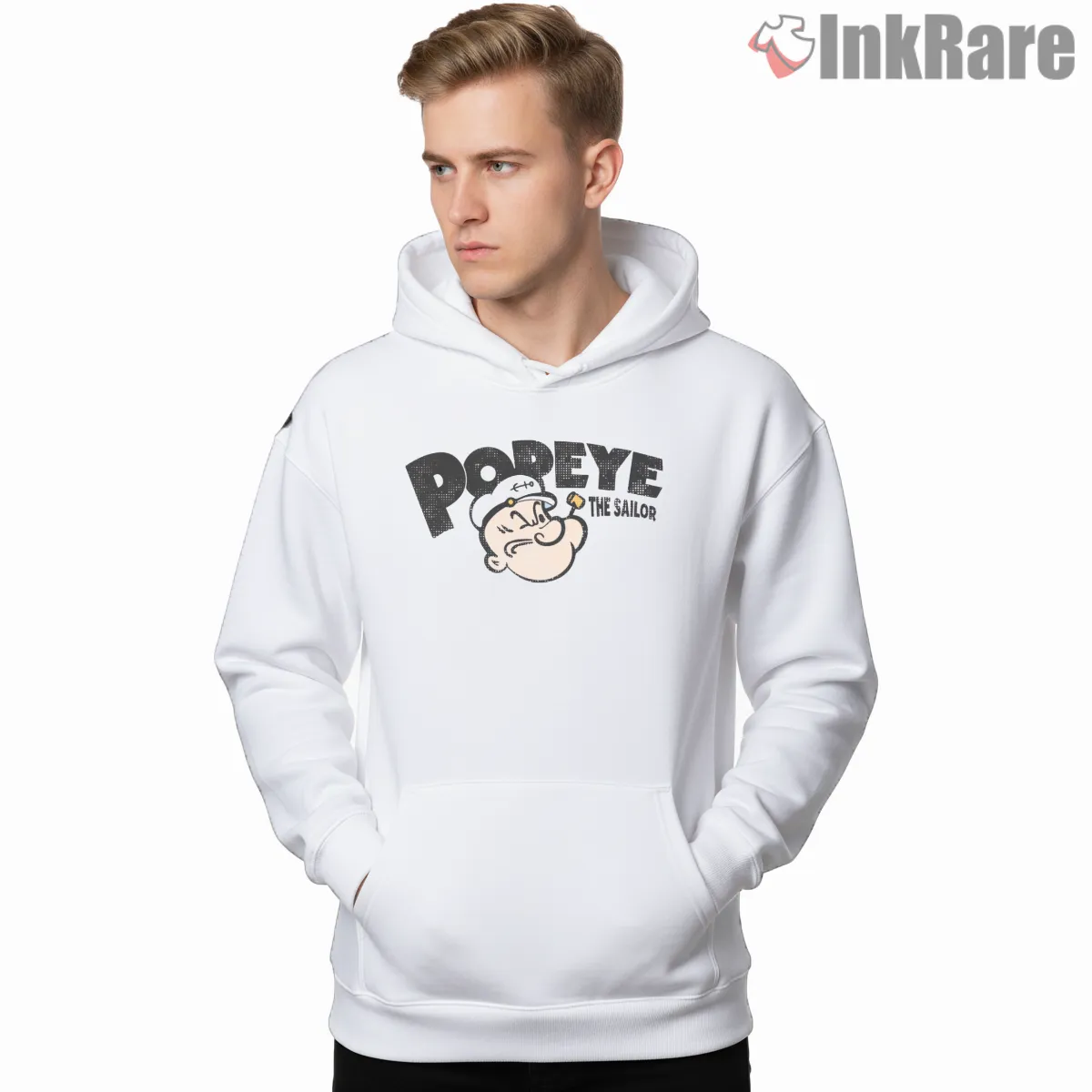 Popeye The Sailor Vintage 1929 Logo Shirt on white hoodie for men graphic tee