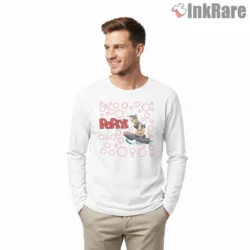 Popeye Torpedo Ride Pop Art Shirt on white long sleeve shirt for men graphic tee