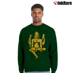 Men’s Porno For Pyros 90s Alt Rock Tour Crewneck Sweatshirt in forest green | Cozy Fabric, Clean Style