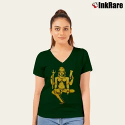 Women’s Porno For Pyros 90s Alt Rock Tour V-Neck Tee in forest green | Chic Neckline, Soft Texture