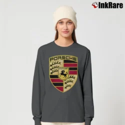 Women’s Porsche Car Logo Long-Sleeve Top in charcoal | Sleek, Versatile, All-Season