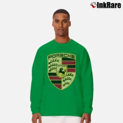 Men’s Porsche Car Logo Long-Sleeve Shirt in irish green | Sleek, Lightweight, Year-Round Wear