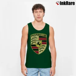 Men’s Porsche Car Logo Tank Top in forest green | Breathable, Active-Friendly Design