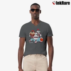 Men’s Portland Trail Blazers Looney Tunes NBA V-Neck Tee in charcoal | Sharp, Breathable, Everyday Staple