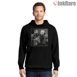 Post Malone And Jelly Roll Laughter Backstage Photo Shirt on black hoodie for men graphic tee