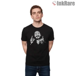 Post Malone Black And White Grin Portrait Shirt on black short sleeve shirt for men graphic tee