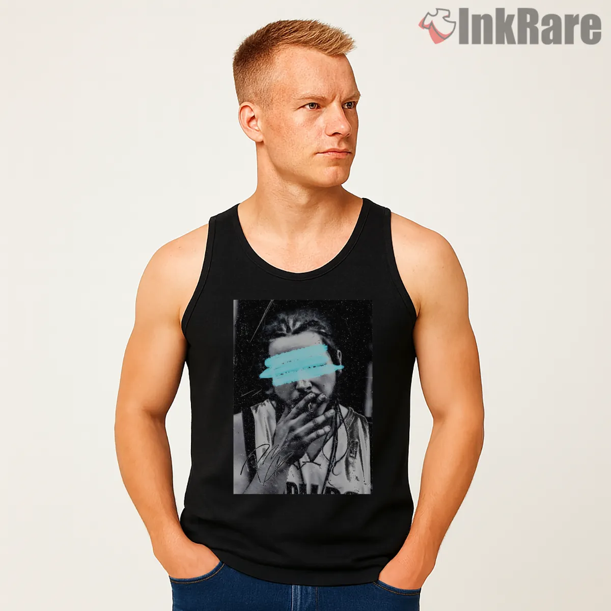 Post Malone Blurred Portrait Streetwear Tank Top Black Post Malone Blurred Portrait Streetwear Shirt on black tank top for men graphic tee