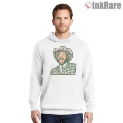 Post Malone Cowboy Hat Checkered Suit Cartoon Shirt on white hoodie for men graphic tee