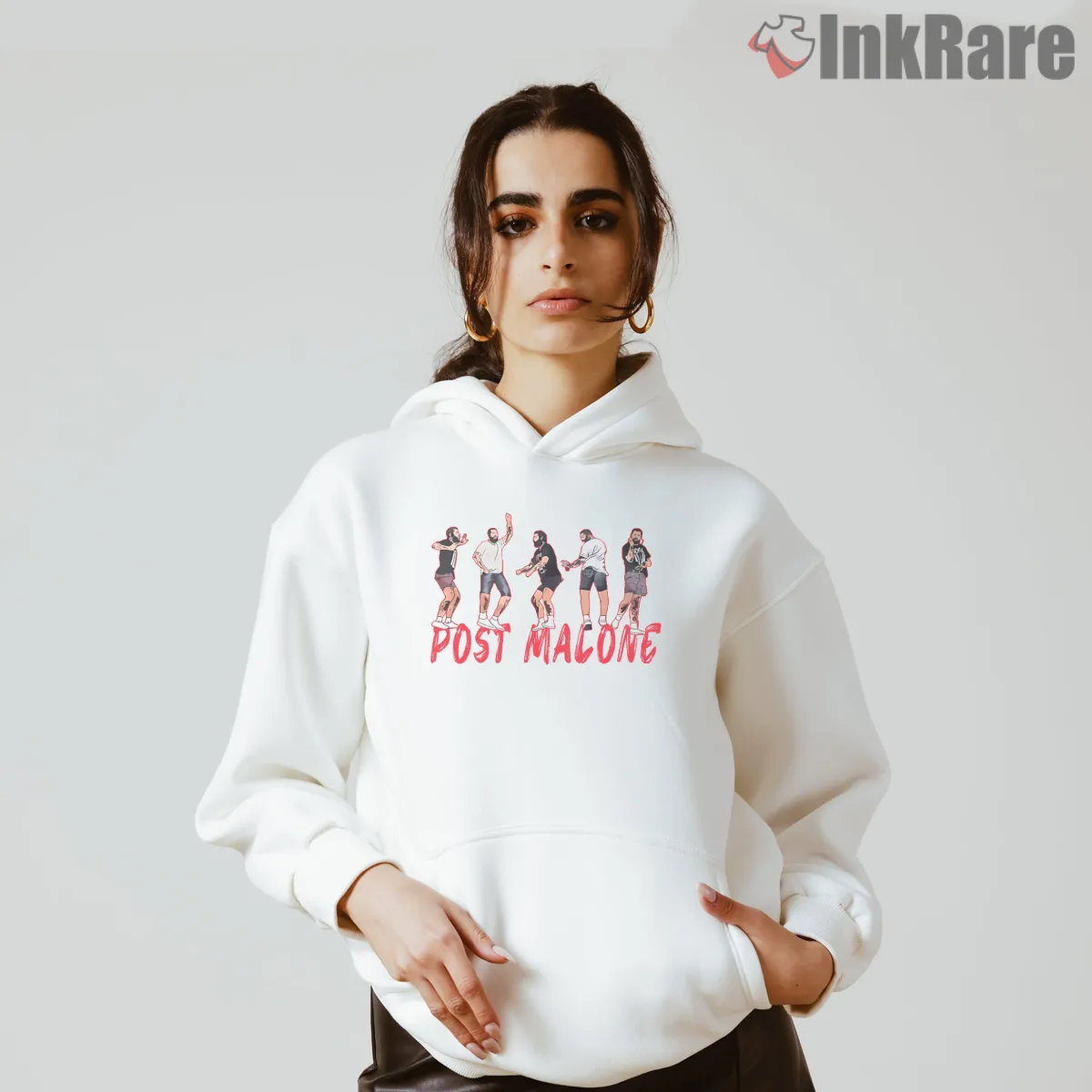 Post Malone Dancing Friends Album Celebration Hoodie White Post Malone Dancing Friends Album Celebration Shirt on white hoodie for women graphic tee