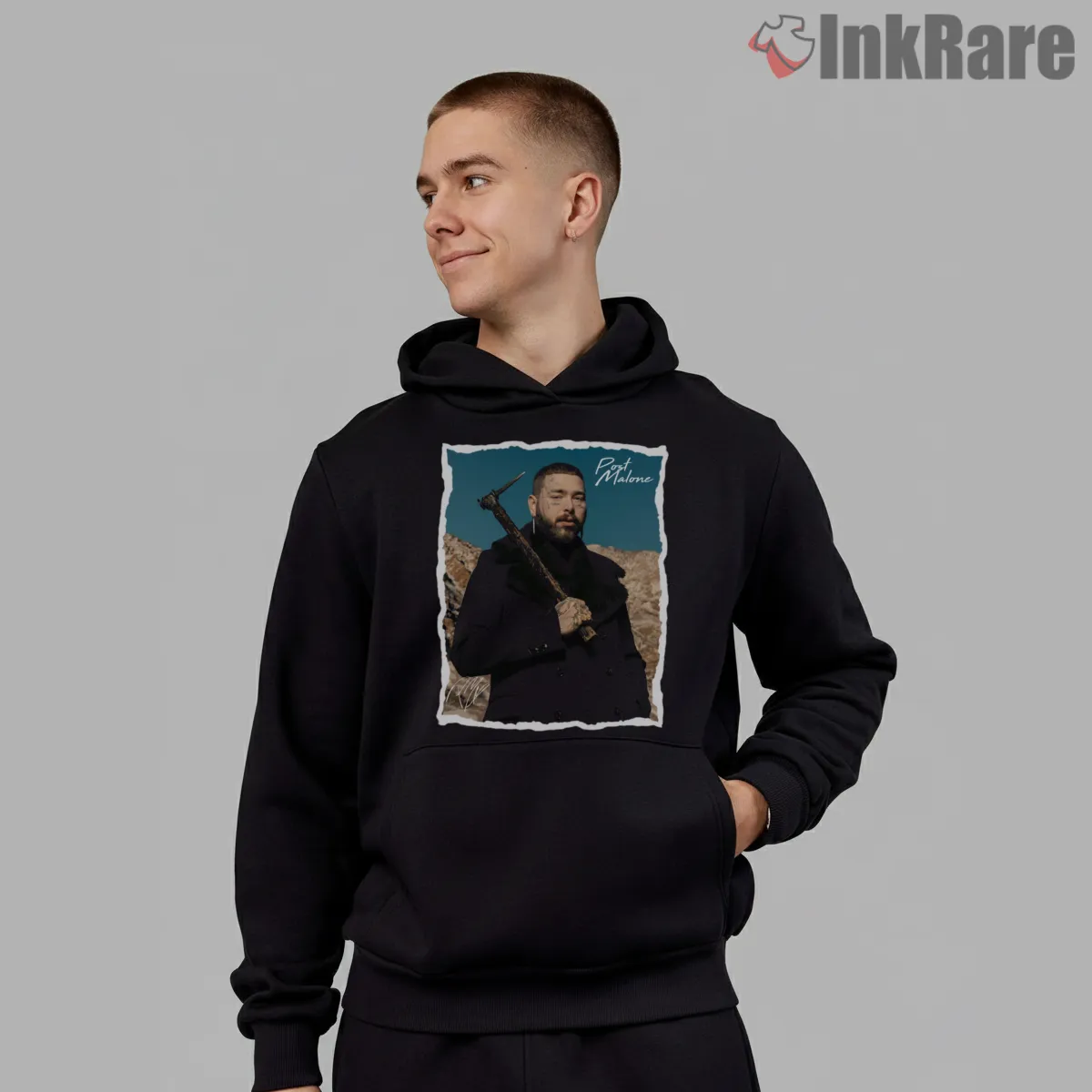 Post Malone Dark Coat Live Tour Poster Hoodie Black Post Malone Dark Coat Live Tour Poster Shirt on black hoodie for men graphic tee