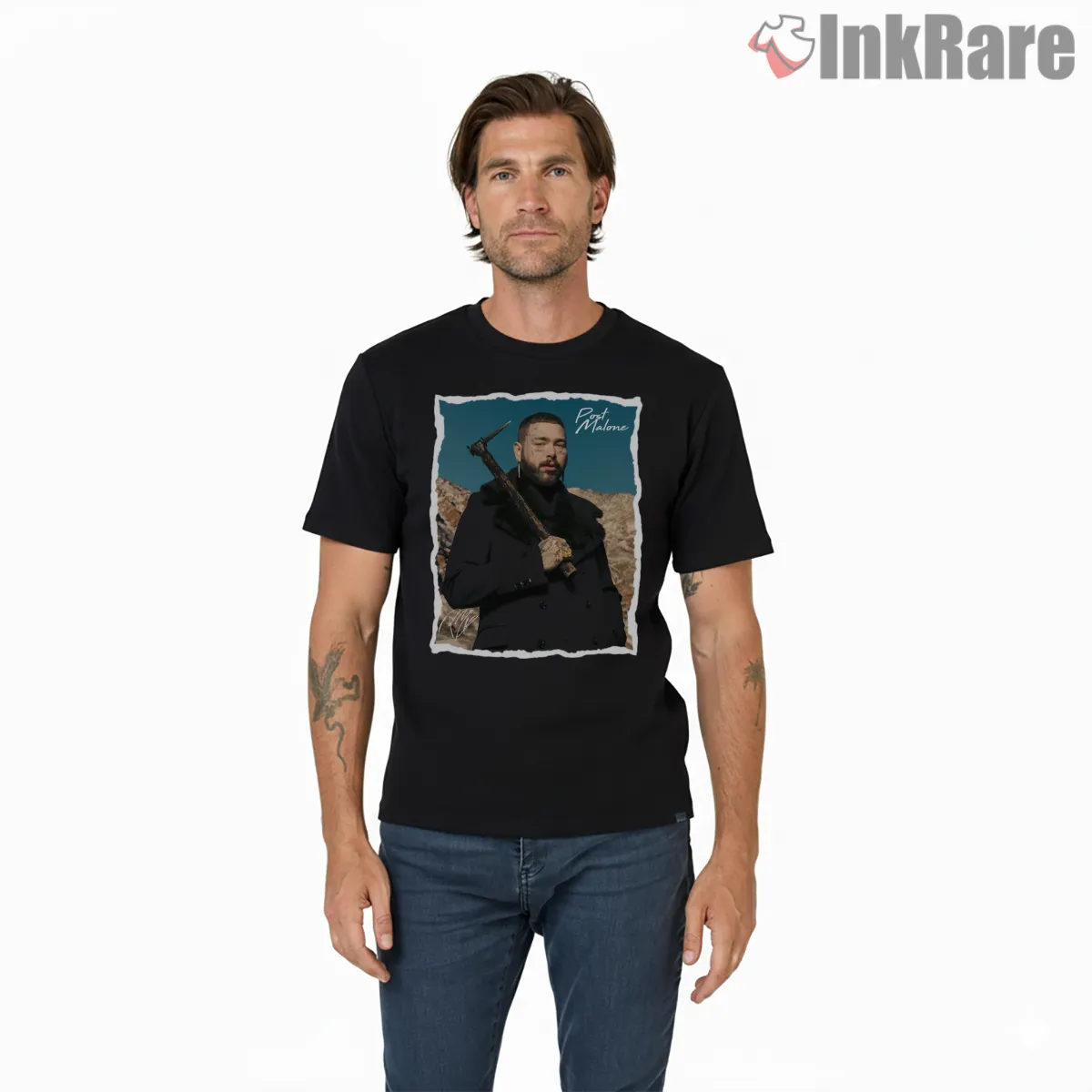 Post Malone Dark Coat Live Tour Poster Short Sleeve Black Post Malone Dark Coat Live Tour Poster Shirt on black short sleeve shirt for men graphic tee