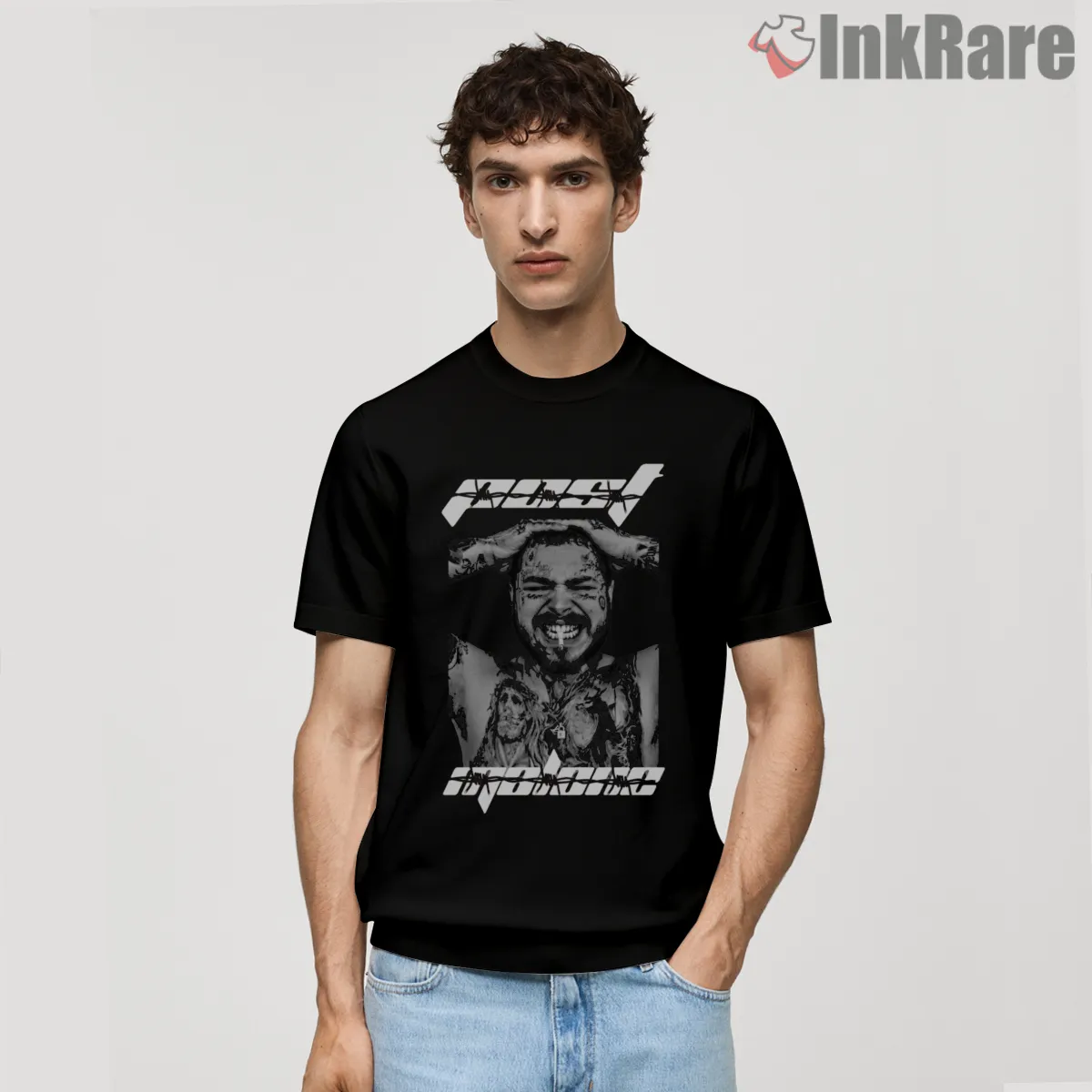 Post Malone Double Exposure Grunge Portrait Short Sleeve Black Post Malone Double Exposure Grunge Portrait Shirt on black short sleeve shirt for men graphic tee