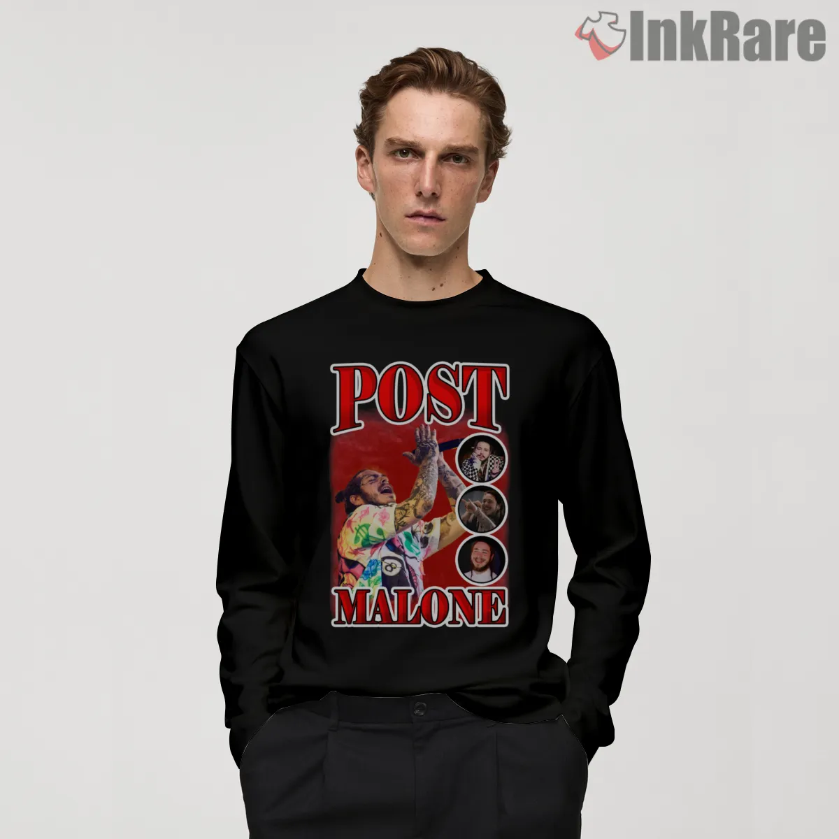 Post Malone Fan Art Concert Poster Long Sleeve Black Post Malone Fan Art Concert Poster Shirt on black long sleeve shirt for men graphic tee