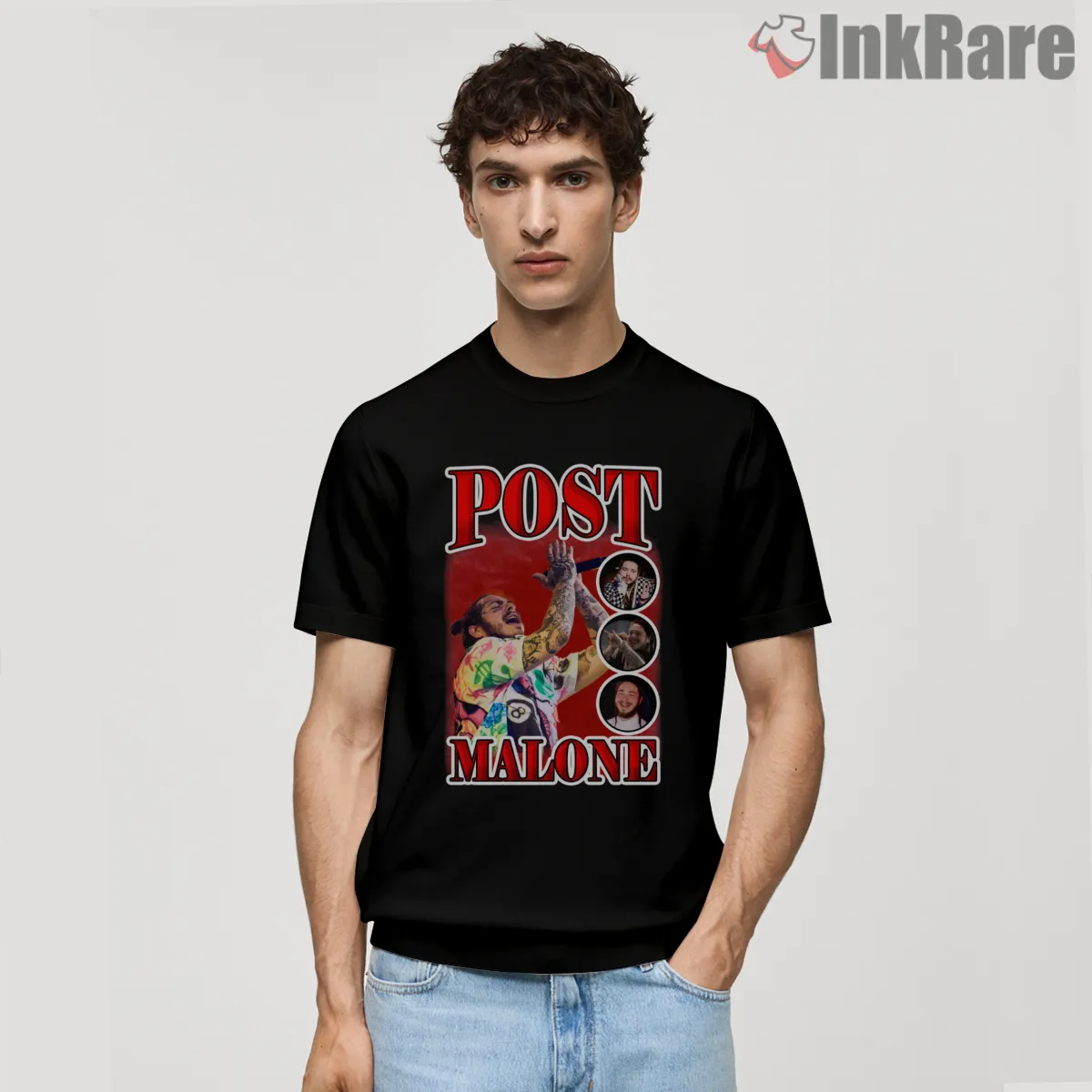 Post Malone Fan Art Concert Poster Short Sleeve Black Post Malone Fan Art Concert Poster Shirt on black short sleeve shirt for men graphic tee