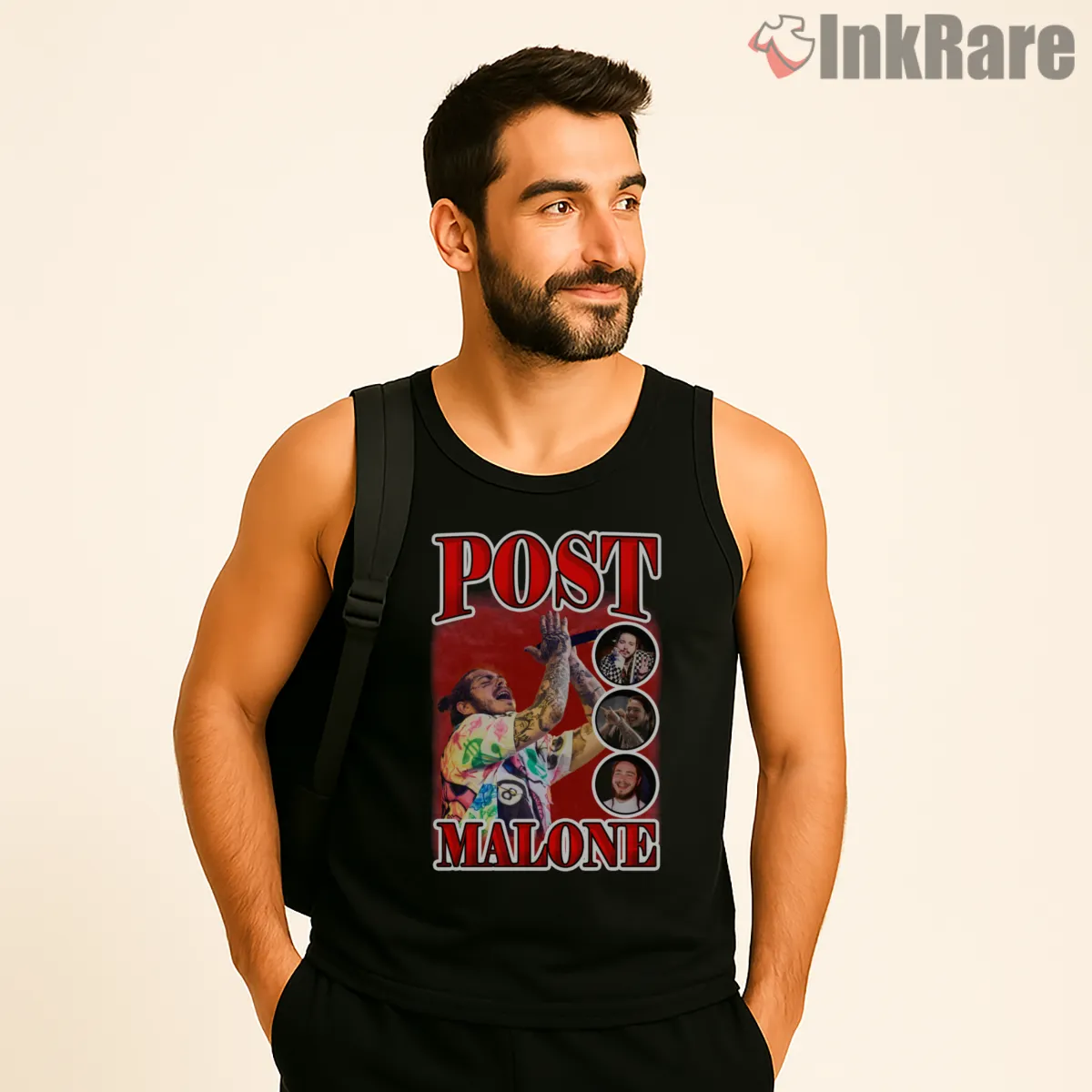 Post Malone Fan Art Concert Poster Tank Top Black Post Malone Fan Art Concert Poster Shirt on black tank top for men graphic tee