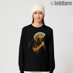Post Malone Golden Cowboy Mic Shirt on black long sleeve shirt for women graphic tee