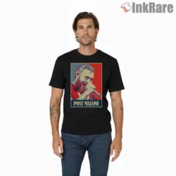 Post Malone Golden Era Portrait Shirt on black short sleeve shirt for men graphic tee