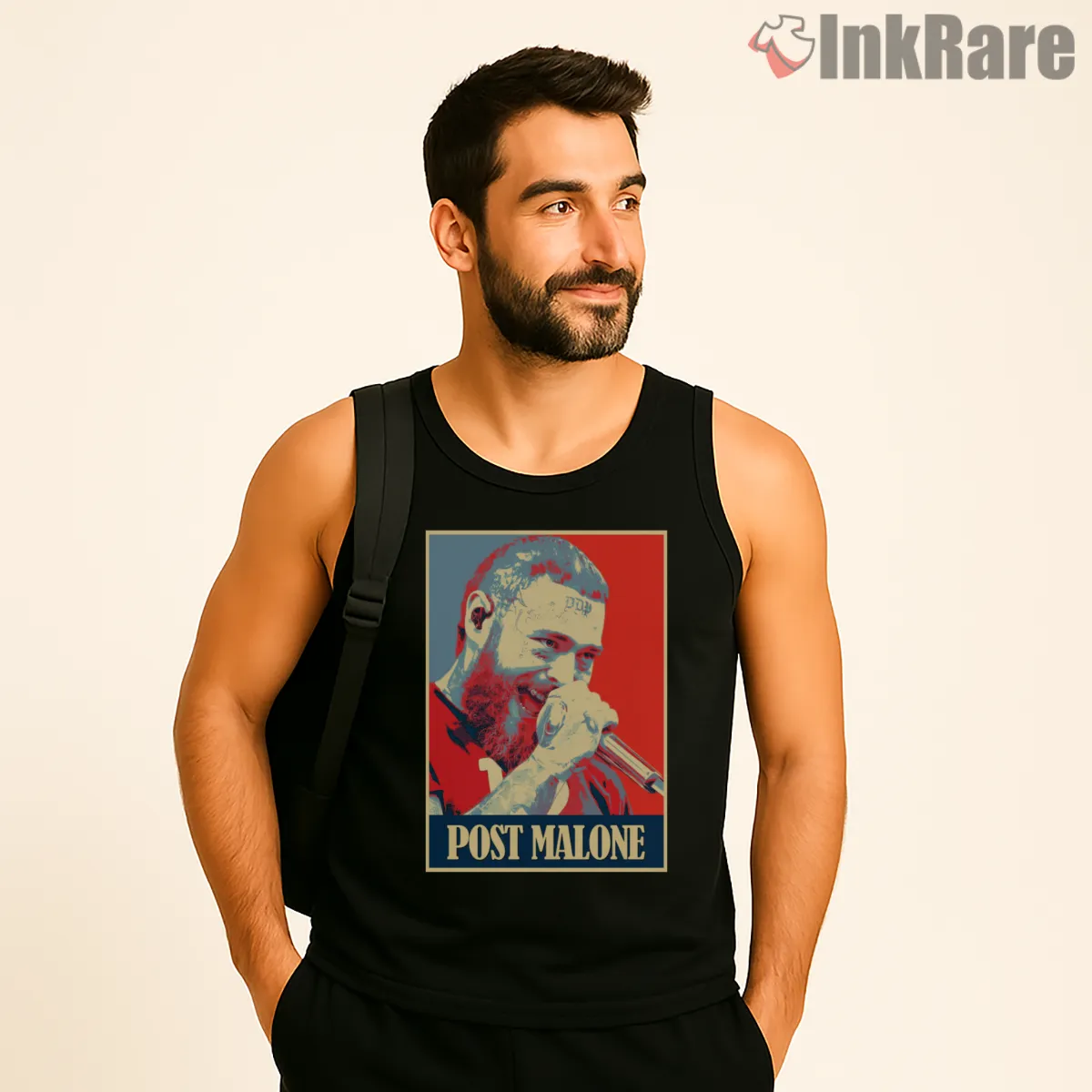 Post Malone Golden Era Portrait Tank Top Black Post Malone Golden Era Portrait Shirt on black tank top for men graphic tee