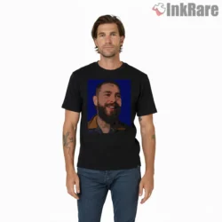 Post Malone Laughing Portrait Streetwear Shirt on black short sleeve shirt for men graphic tee
