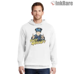 Post Malone Mahoney Funny Cop Parody Cartoon Shirt on white hoodie for men graphic tee