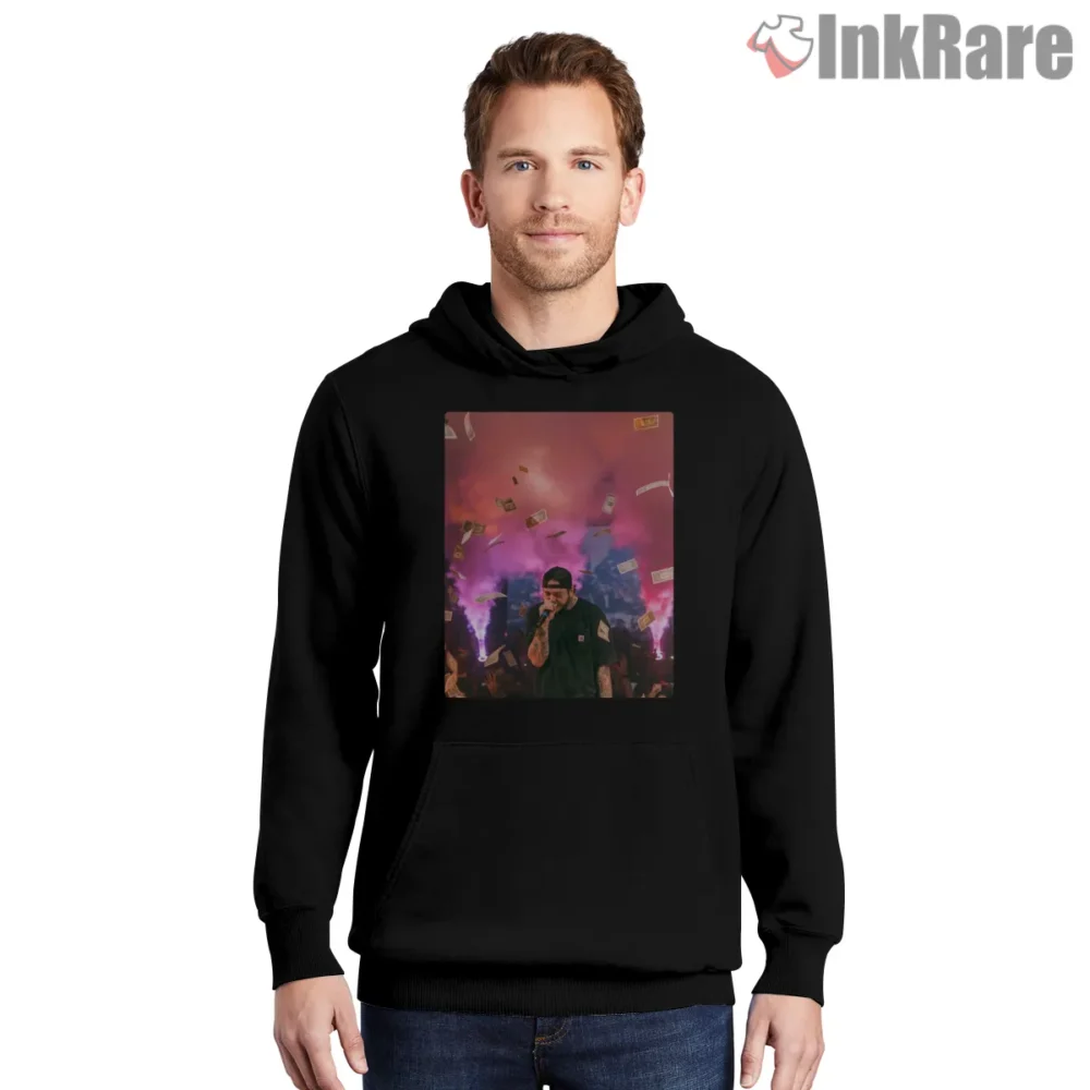 Post Malone Money Rain Live Stage Party Shirt on black hoodie for men graphic tee