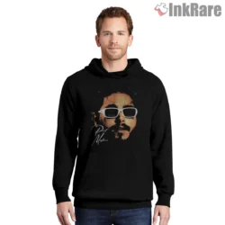Post Malone Oversized Sunglasses Portrait Shirt on black hoodie for men graphic tee