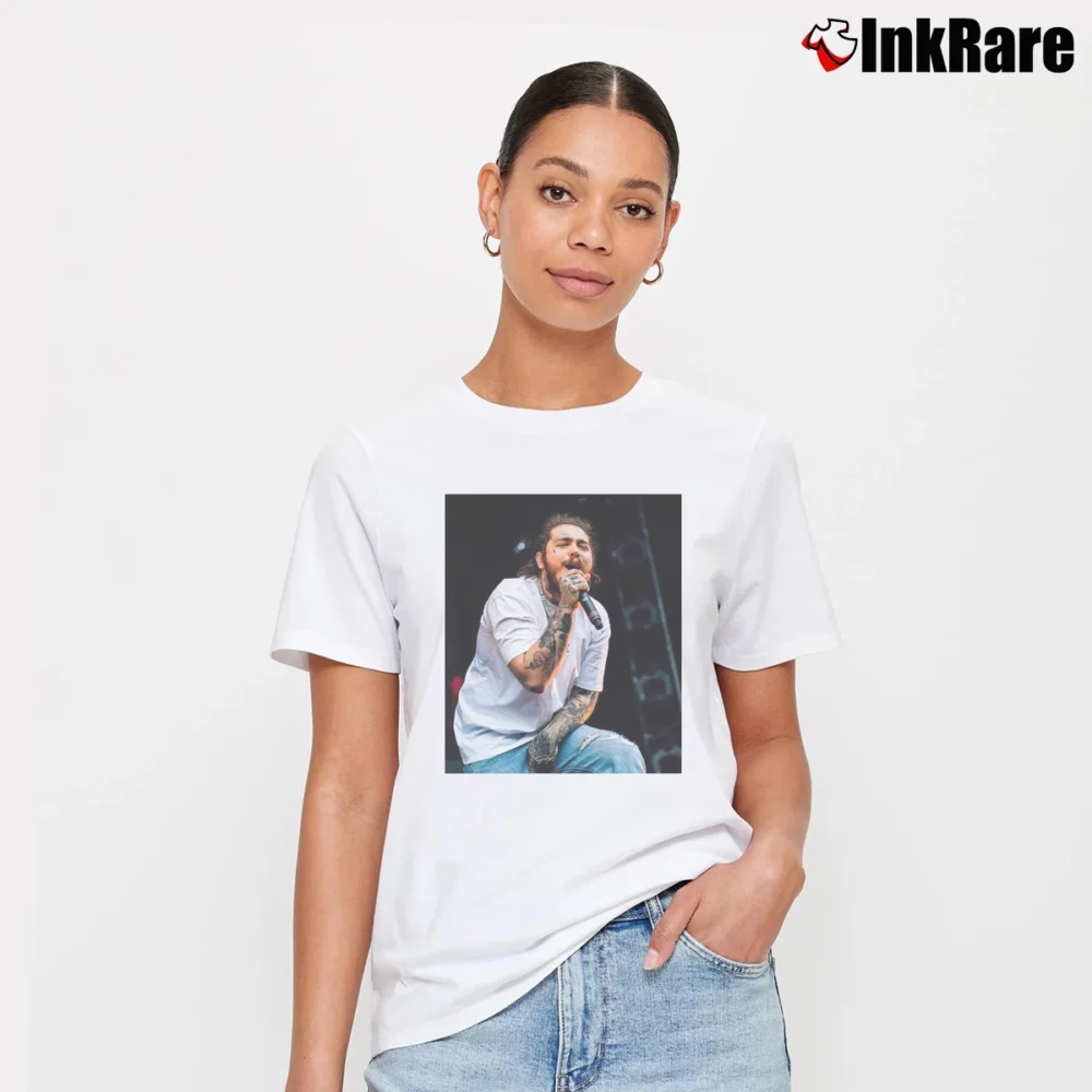 Women’s Post Malone Personalized Humor Signature T-Shirt in white | Soft, Flattering Fit