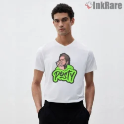 Post Malone Posty Neon Street Art Shirt on white v-neck shirt for men graphic tee