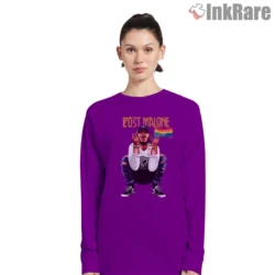 Purple long sleeve with bright colors and comfy feel