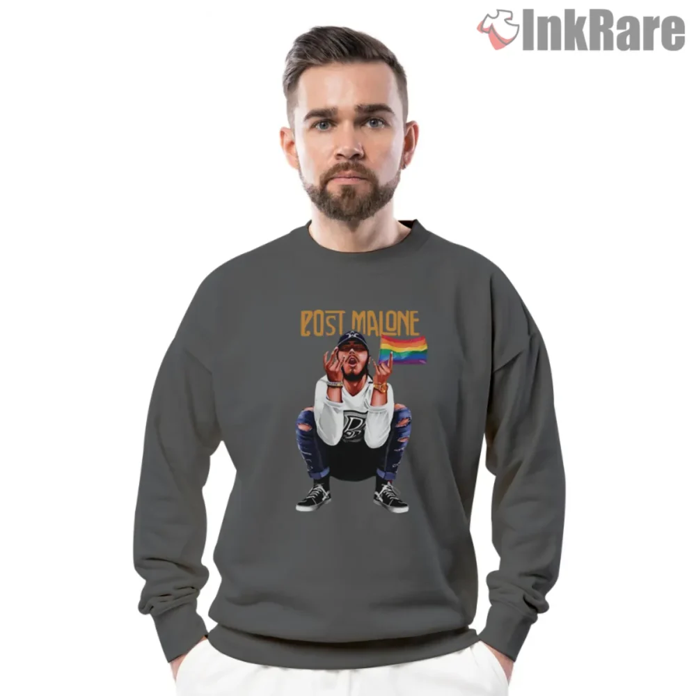 Charcoal sweatshirt that carries an LGBTQ affirming vibe