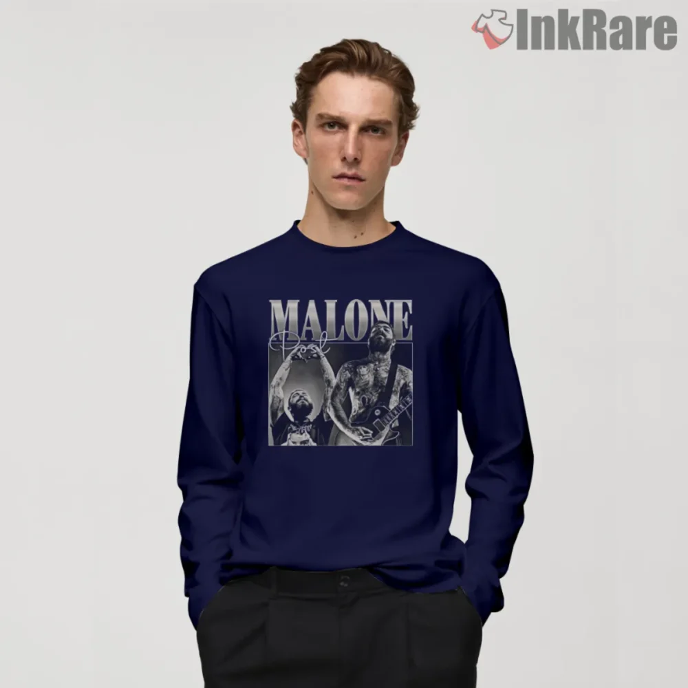 Navy long sleeve with relaxed everyday fit