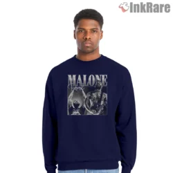 Navy sweatshirt with soft interior and crisp print