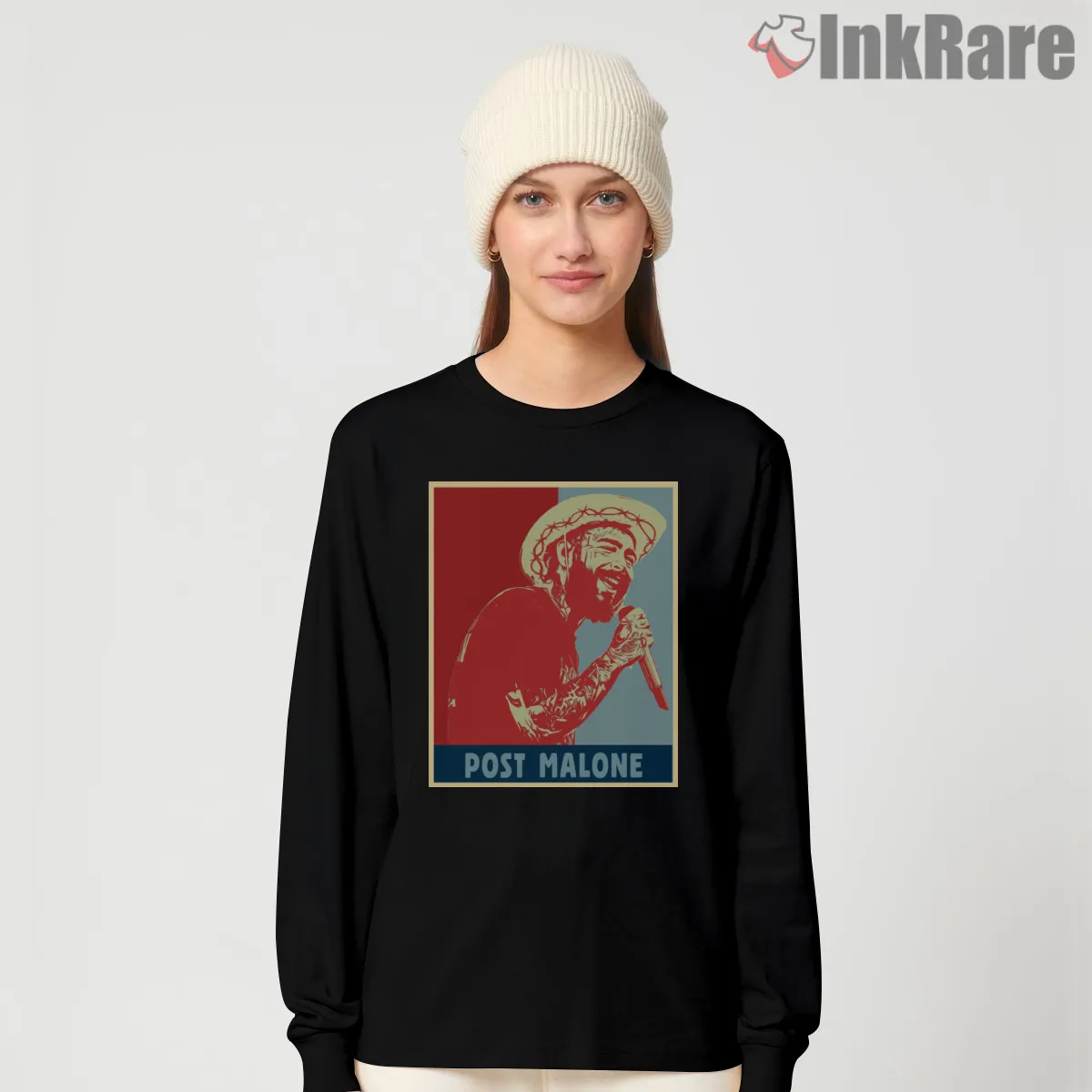 Post Malone Retro Colorful Poster Portrait Long Sleeve Black Post Malone Retro Colorful Poster Portrait Shirt on black long sleeve shirt for women graphic tee