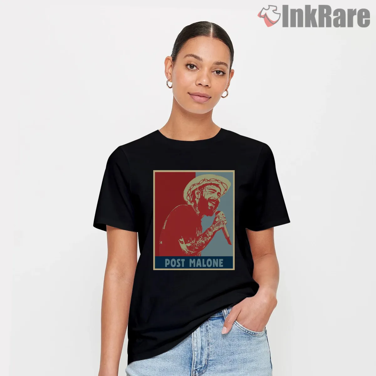 Post Malone Retro Colorful Poster Portrait Short Sleeve Black Post Malone Retro Colorful Poster Portrait Shirt on black short sleeve shirt for women graphic tee