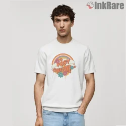 Post Malone Retro Rainbow Logo Shirt on white short sleeve shirt for men graphic tee