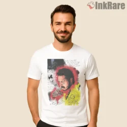 Post Malone Sketchbook Fan Art Smoke Portrait Shirt on white short sleeve shirt for men graphic tee