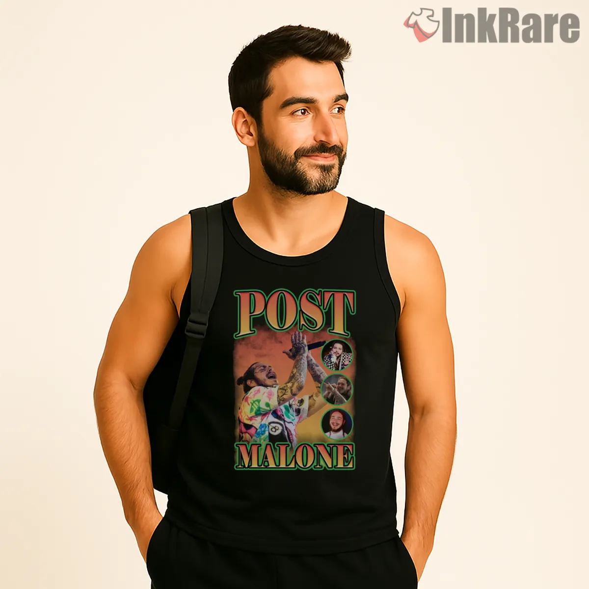 Post Malone Stoney Era Live Collage Tank Top Black Post Malone Stoney Era Live Collage Shirt on black tank top for men graphic tee
