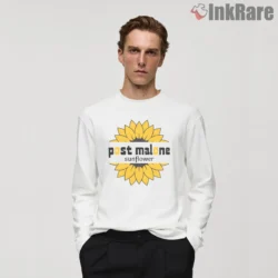 Post Malone Sunflower Retro Graphic Shirt on white long sleeve shirt for men graphic tee